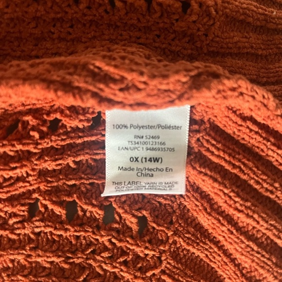 Terra & Sky Cozy Orange Knit Cardigan - Picture 4 of 4